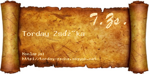 Torday Zsóka névjegykártya